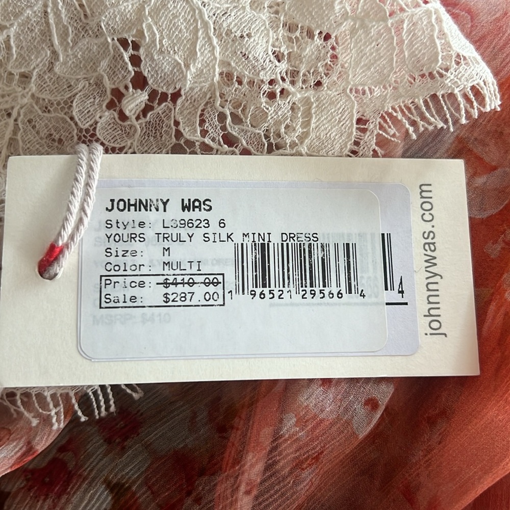 NWT Johnny Was Yours Truly Silk Floral Mini Dress Size M 2PC - Picture 13 of 15